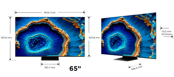 TCL 65C805 Mini LED 4K dimensioni