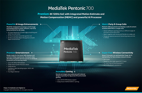 SoC MediaTek Pentonic 700 supporto VVC