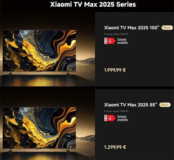 Xiaomi TV MAX 2025 100 and 85 inches