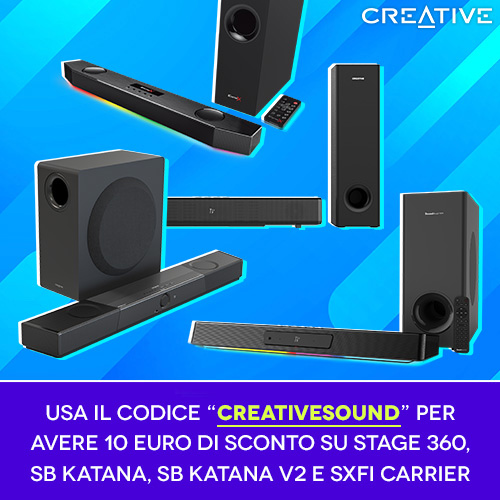 Creative Soundbar Speciale sconto 10 Euro codice CREATIVESOUND